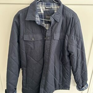 Silver Jeans Women's Navy Quilted Shirt Jacket